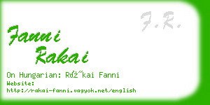 fanni rakai business card